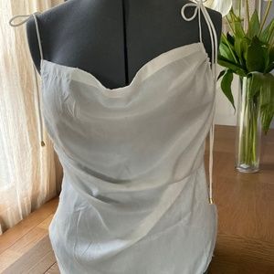 NWT Free People White Cowl Draped Blouse Camisole XS